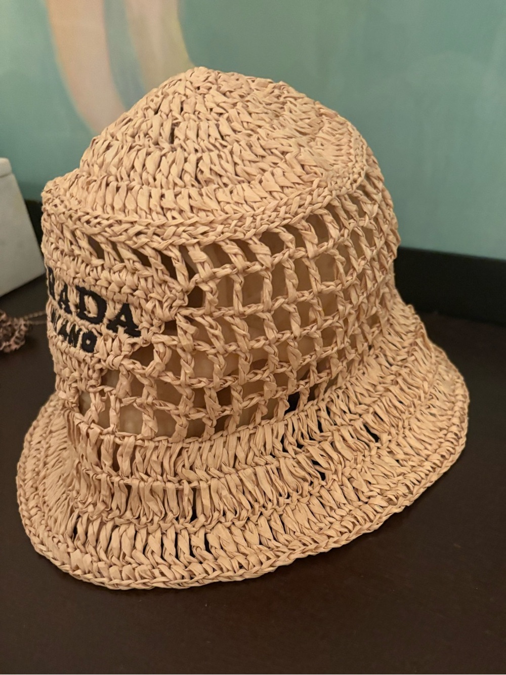Woven Straw Raffia Bucket Hat - Natural - Picture 2 of 5